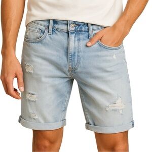 Men’s &Denim by H&M Shorts Size 30 Slim Fit Low Waist Button Fly Bermuda Cuffed